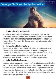Nachhaltige Motivation